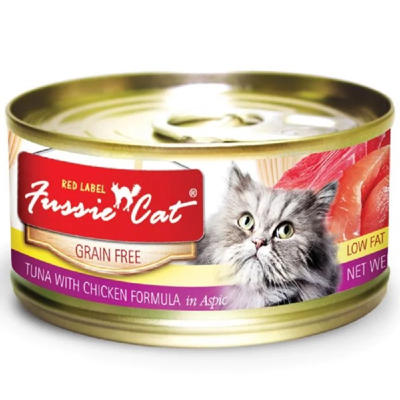 Fussie Cat Red Label Tuna With Chicken In Aspic Canned Cat Food 80g