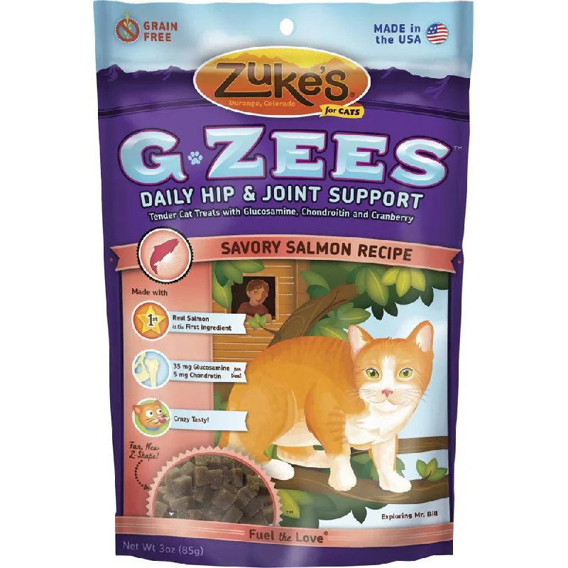 Zuke's Cat G-Zees Daily Hip & Joint Support Savory Salmon Cat Treats 3oz