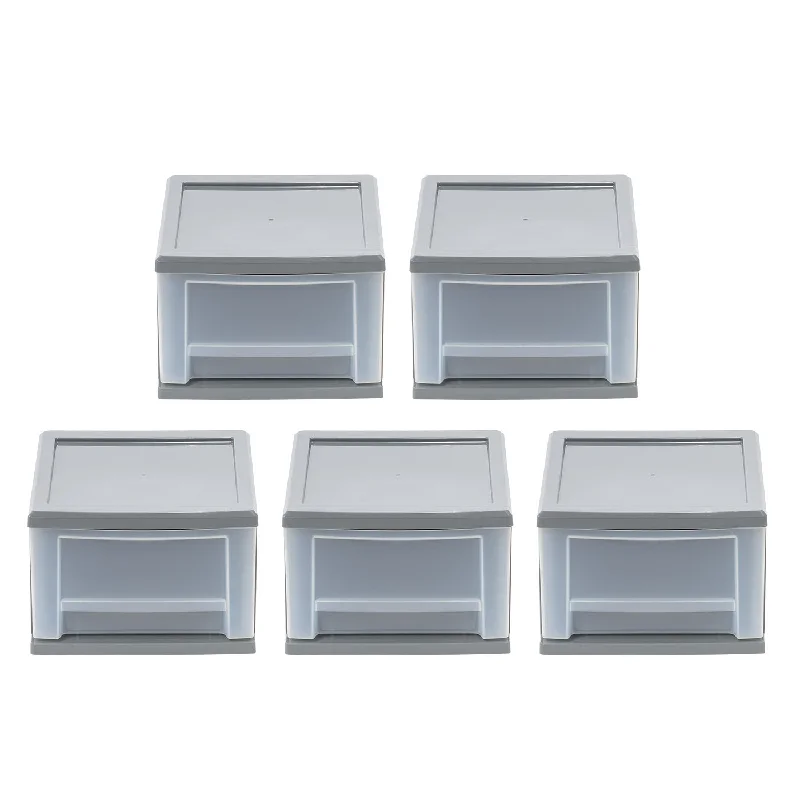 6.5 Quart Gray Stackable Drawer [ Pack of 5 ]