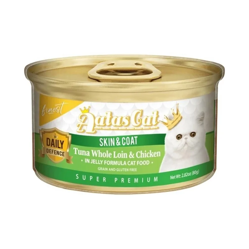 Aatas Cat Daily Defence Skin & Coat Tuna Whole Loin & Chicken In Jelly Canned Cat Food