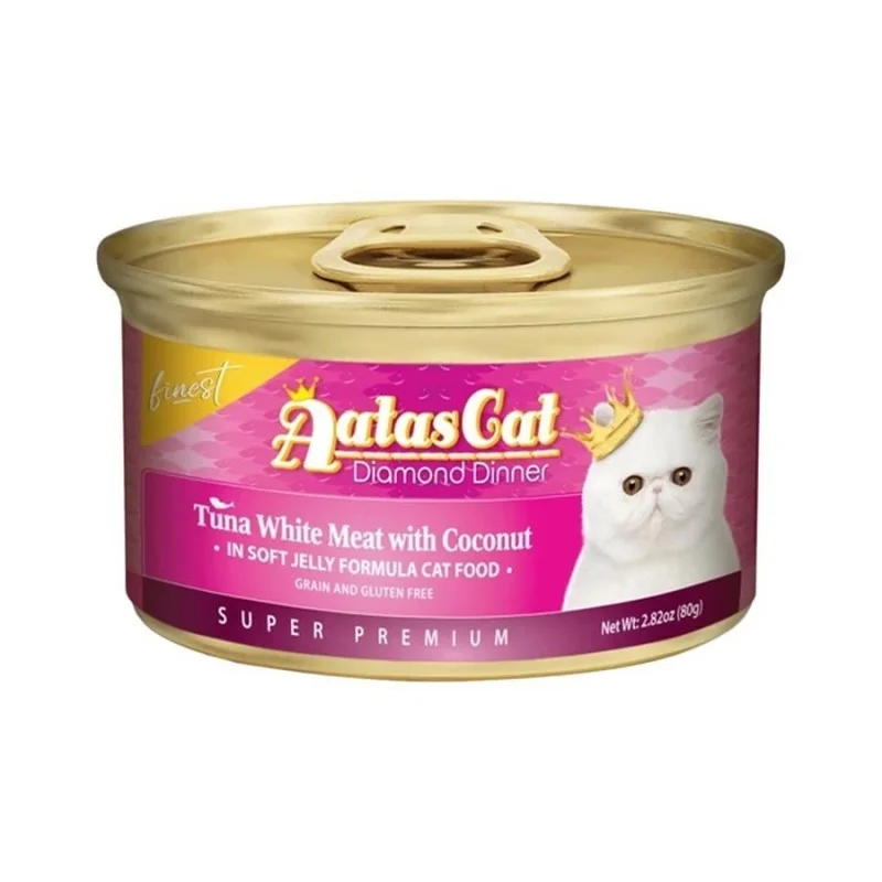 Aatas Cat Diamond Dinner Tuna White Meat With Coconut In Soft Jelly Canned Cat Food