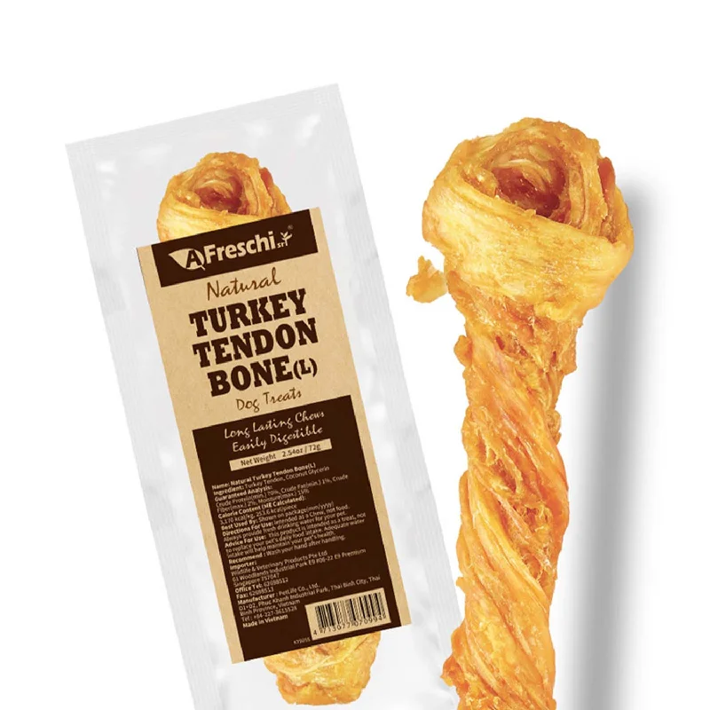 Afreschi Natural Turkey Tendon Bone Large Dog Treats