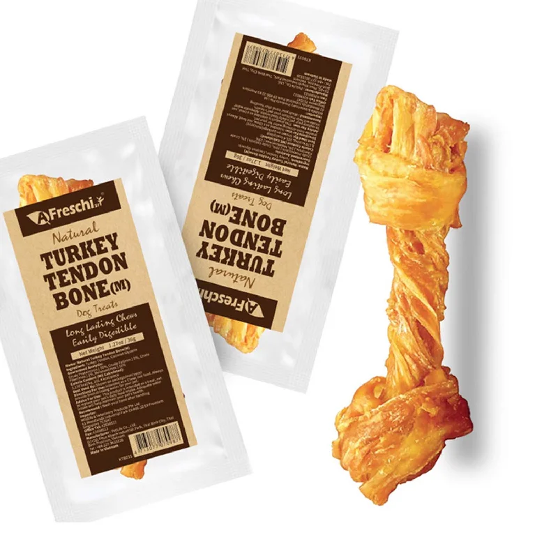 Afreschi Natural Turkey Tendon Bone Medium Dog Treats