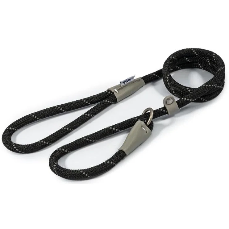 Ancol Viva Reflective Rope Lead Black 12mm X 1.07m