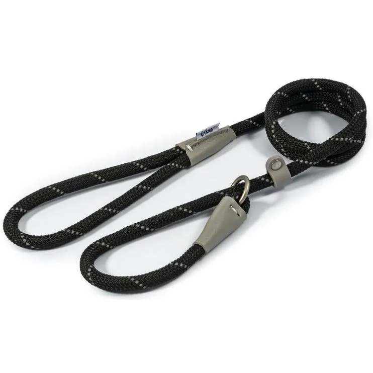 Ancol Viva Reflective Nylon Rope Slip Lead - 10mm X 1.2m