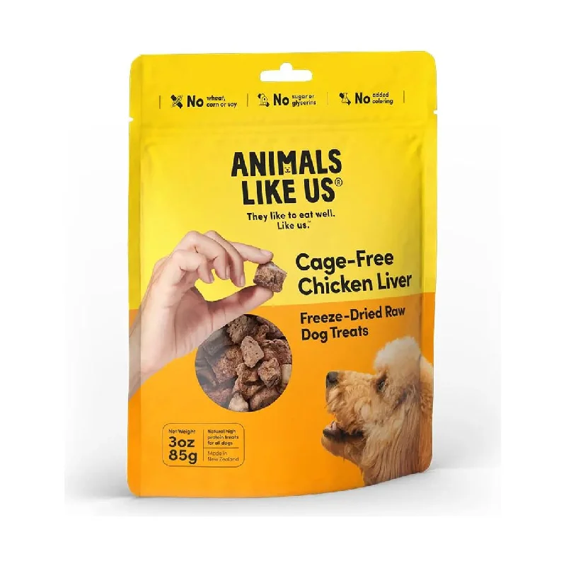 Animals Like Us Freeze Dried Raw Cage-Free Chicken Liver Dog Treat 3 oz