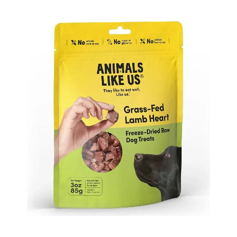 Animals Like Us Freeze Dried Raw Grass-Fed Lamb Heart Dog Treat 3 oz