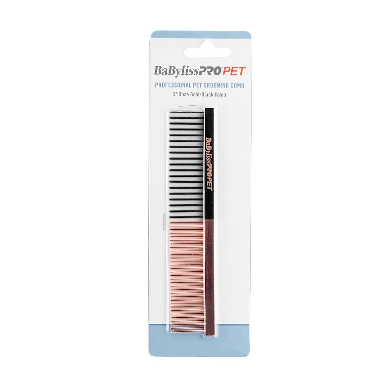 BaByliss PRO PET Rose Gold/Black Dog Comb – Small