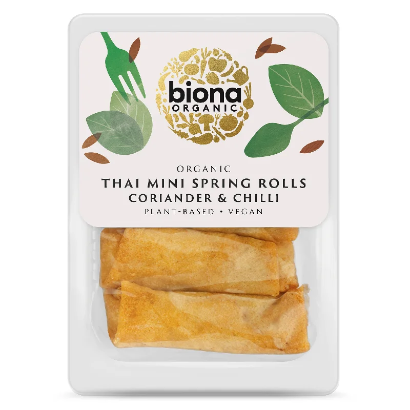 Biona Mini Thai Spring Rolls Mild Coriander and Chilli Spice Organic 200g