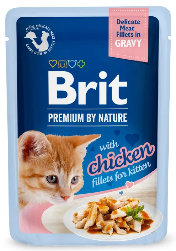 BRIT PREMIUM By Nature plic KITTEN, file fraged de Pui în sos 85g