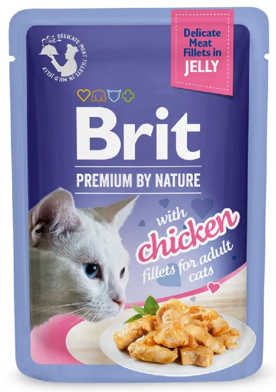 BRIT PREMIUM By Nature plic pentru pisici adulte, file cu Pui în jeleu 85g