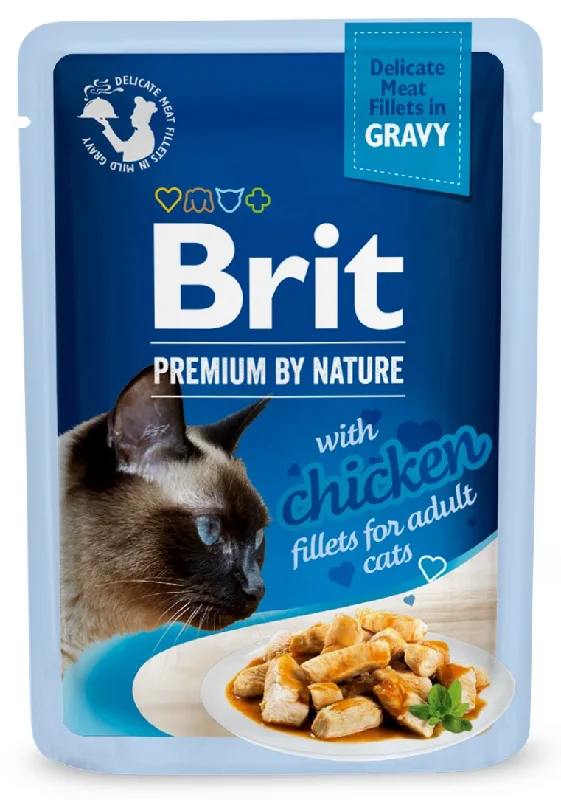 BRIT PREMIUM By Nature plic pentru pisici adulte, file cu Pui în sos 85g