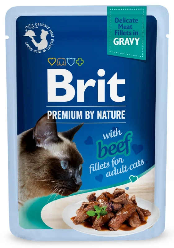 BRIT PREMIUM By Nature plic pentru pisici adulte, file cu Vită în sos 85g