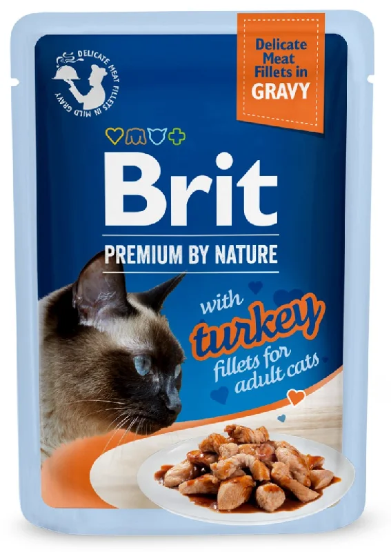 BRIT PREMIUM By Nature plic pentru pisici adulte, file de Curcan în sos 85g