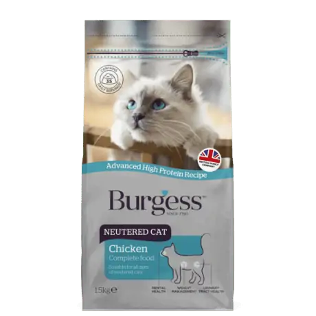 Burgess - Neutered Cat Complete Food - Chicken - 1.5kg