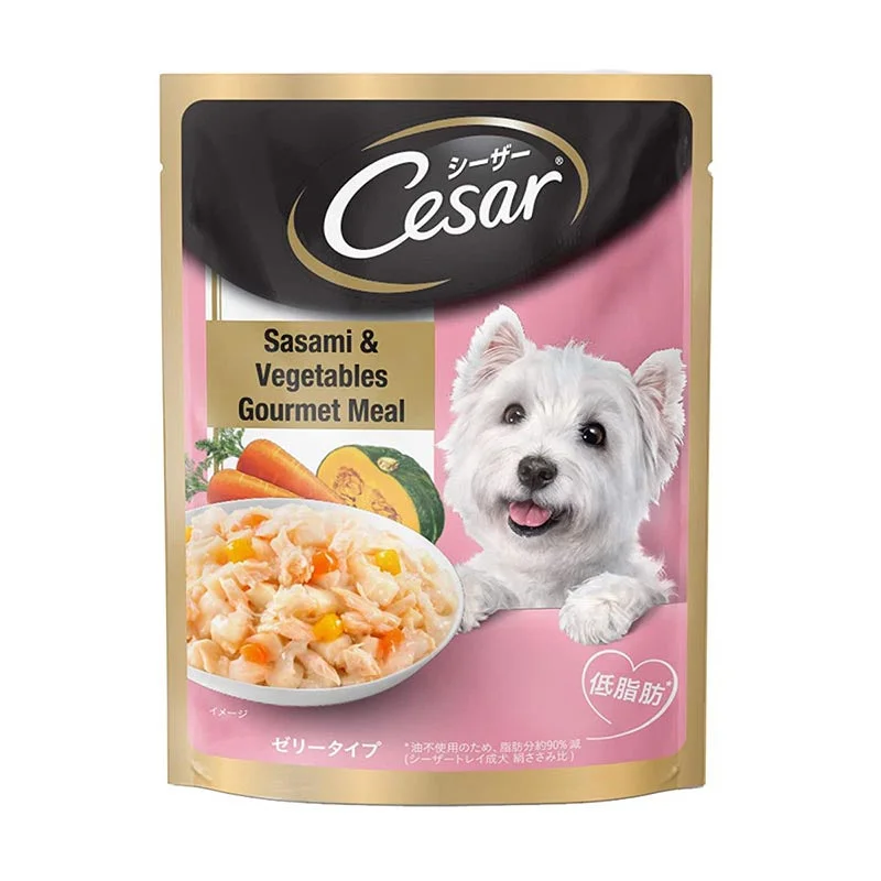 Cesar Adult Premium Sasami & Vegetables Wet Dog Food, Gourmet Meal, 70 g