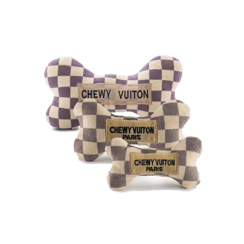 Checker Chewy Vuiton Bone Plush Toy