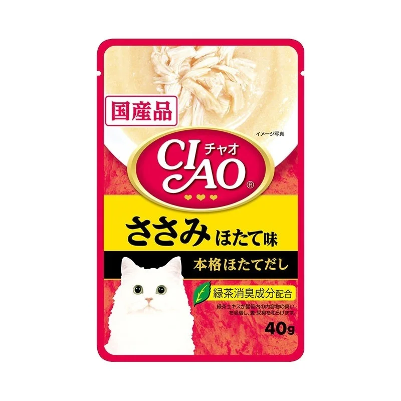 Ciao Creamy Soup Pouch Chicken Fillet With Scallop Pouch Cat Food