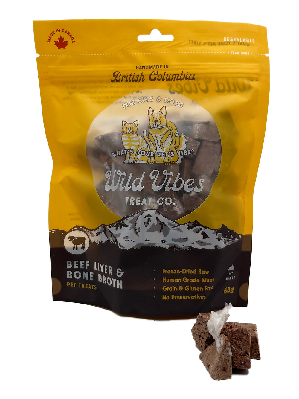 WILD VIBES Beef Liver and Bone Broth Treats, 33g