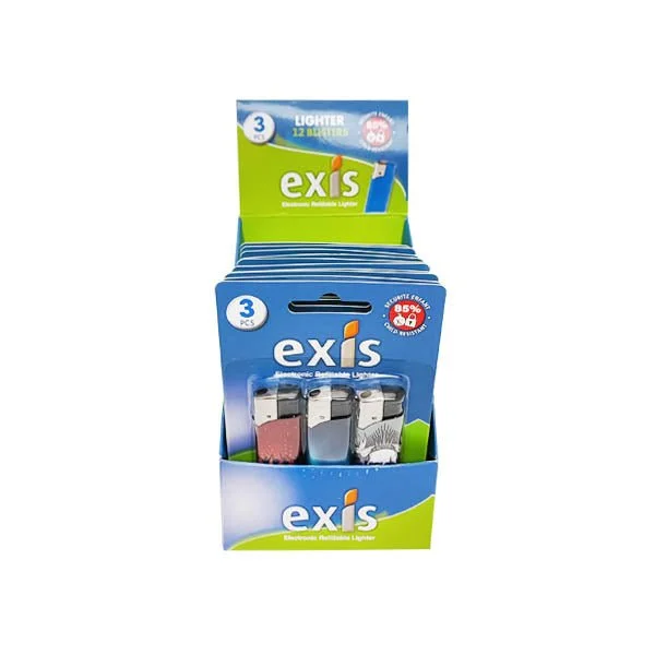 Exis Electronic Lighter Refillable 3 Pac