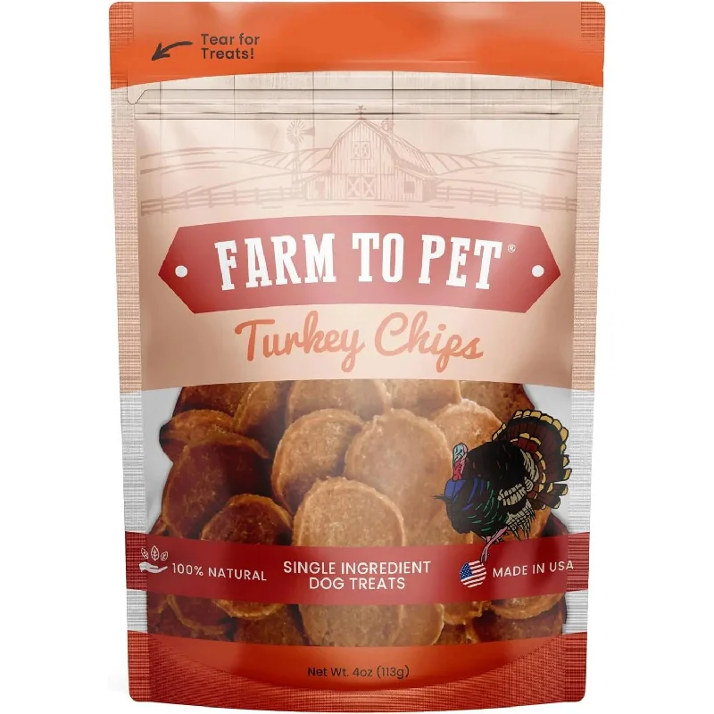 Farm To Pet Turkey Chips Single Ingredient Healthy Dog Treats