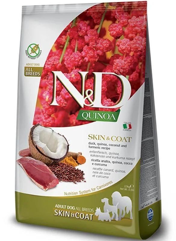 Farmina N&D Quinoa Grain Free Duck and Coconut Skin and Coat All Breeds Dog Food