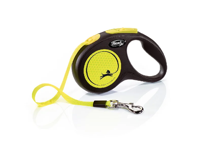 Flexi - Neon 5m Dog Lead - Neon Yellow - Medium