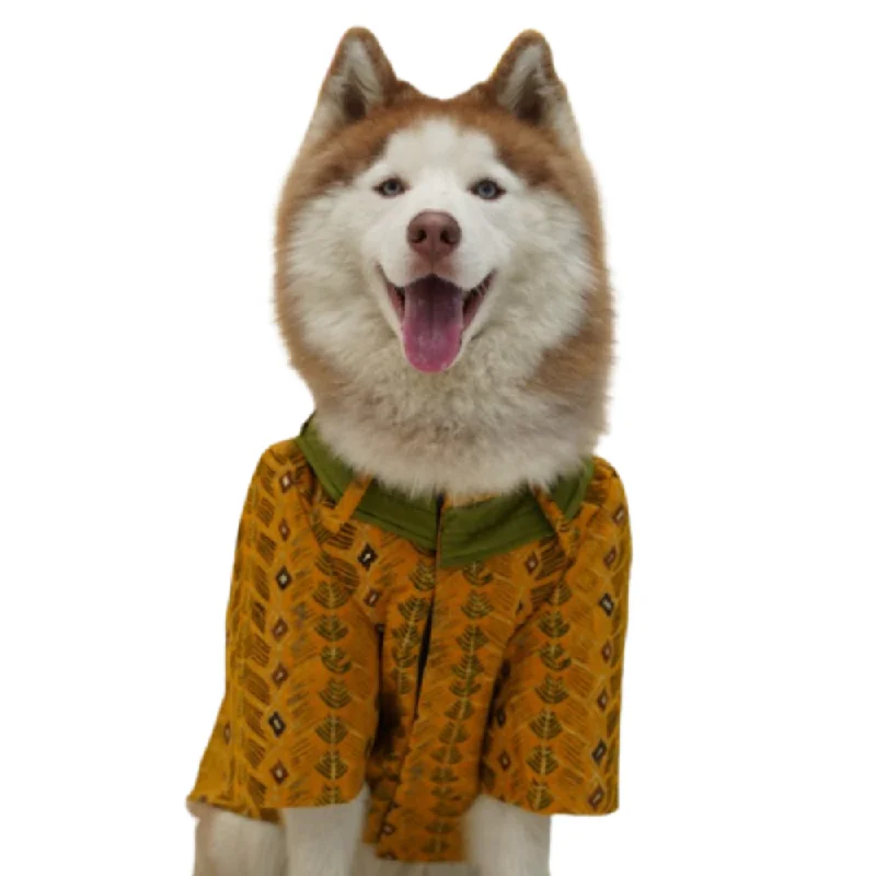 Floof & Co Cotton Kurta for Dogs (Mustard)