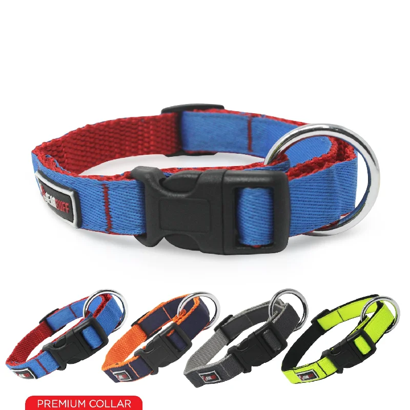 GEARBUFF Pet Walk Premium Collar for Dogs, Blue and Red