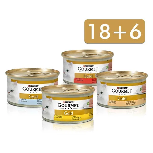 GOURMET Gold konzerve s puretinom mousse 85g 18 + 6 BONUS