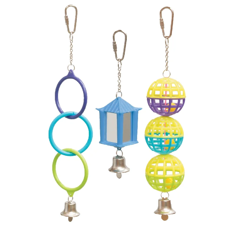 Kazoo Bird Toy Mirror Ball and Ring 3 Pack