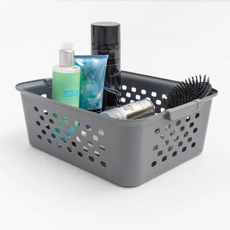 Medium Organizer Storage Basket, Gray, Pack of 4