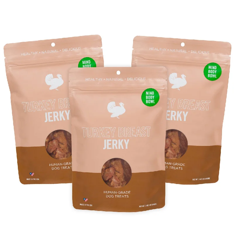 MIND BODY BOWL Turkey Jerky Dog Treats 3-Pack