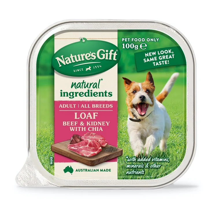 Nature's Gift Gourmet Loaf Style Beef & Kidney With Chia Tray Dog Food