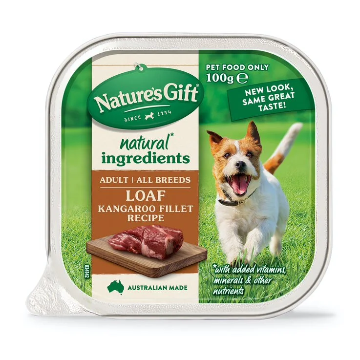 Nature's Gift Gourmet Loaf Style Kangaroo Fillet Recipe Tray Dog Food