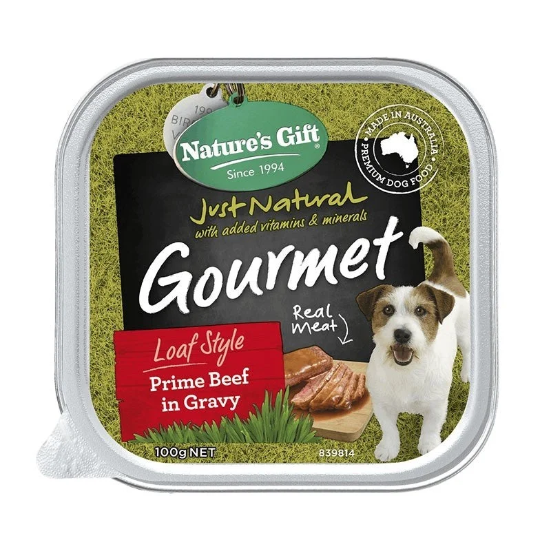 Nature's Gift Gourmet Loaf Style Prime Beef In Gravy Tray Dog Food