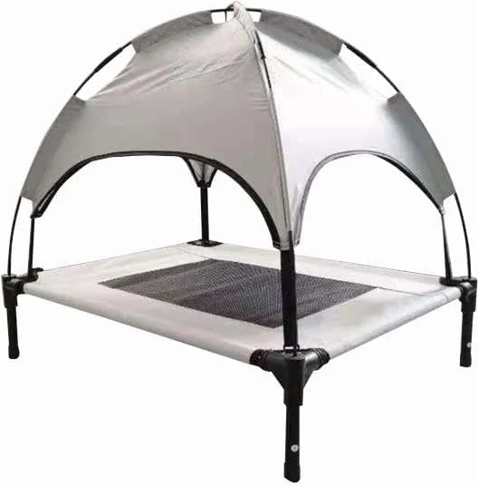 NOBBY Sezlong pentru câini Chill Cool cu umbrelă de soare, gri, 76x61x76cm