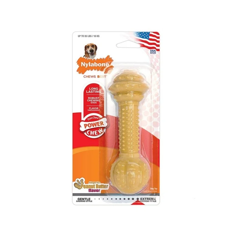 Nylabone Dura Chew Barbell Peanut Butter