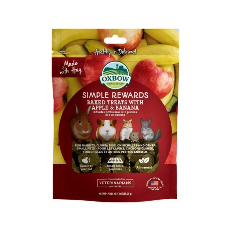 Oxbow Simple Rewards Baked Apple & Banana Small Animal Treats