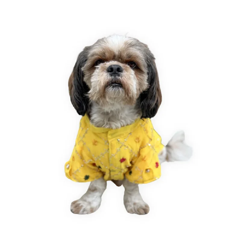 Pawgypets Festive Shirt for Dogs (Yellow)