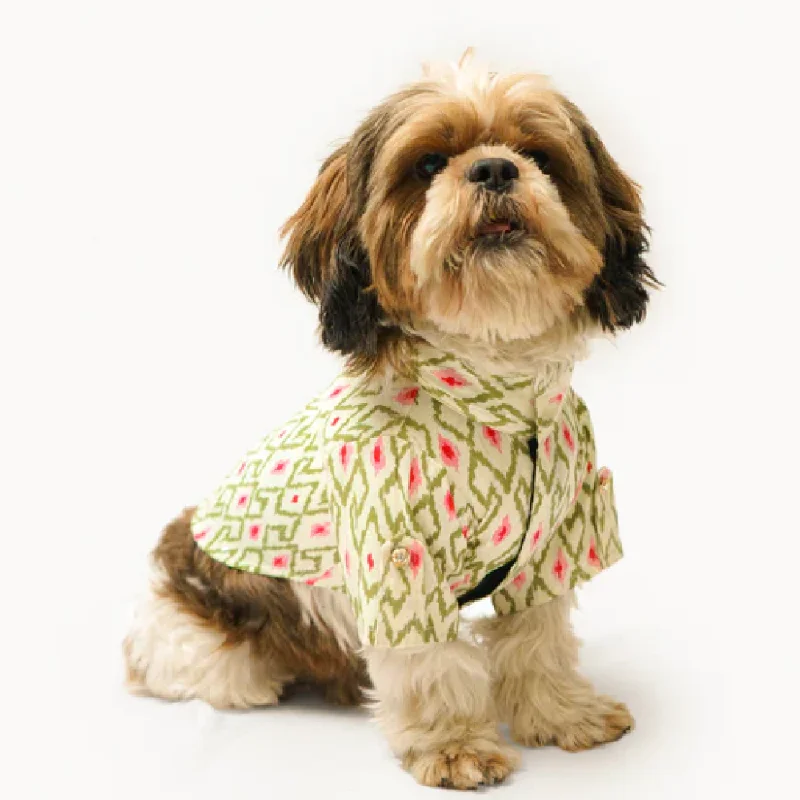 Pawgypets Heritage Summer Kurta for Dogs and Cats (Off White with Pink)