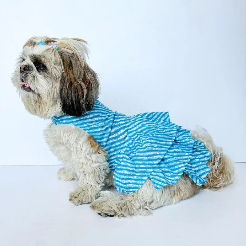 Pawgypets Lehriya Dress for Dogs and Cats (Blue)