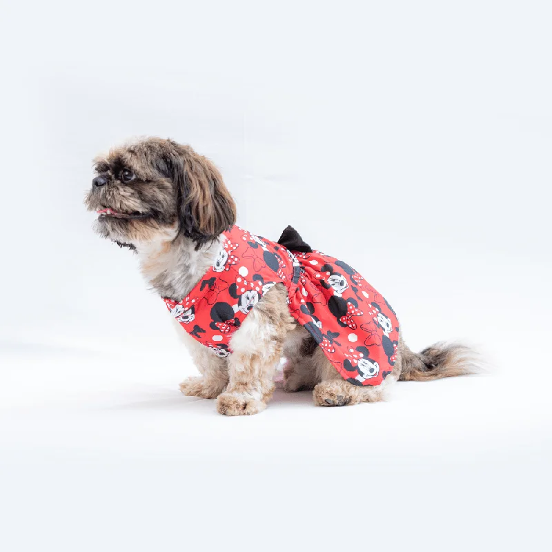 Pawgypets Mickey Casual Dress for Dogs and Cats (Red)