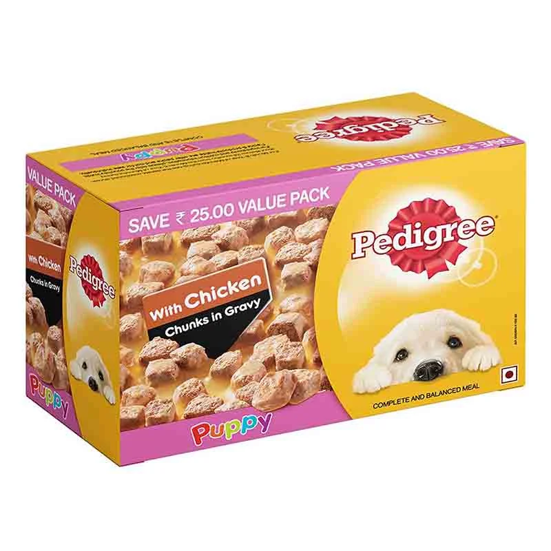 Pedigree Puppy, Chicken Chunks in Gravy Wet Dog Food, 70 g