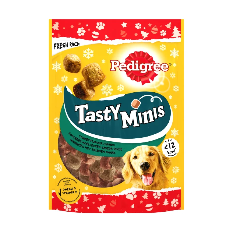 Pedigree | Christmas Turkey Tasty Minis Chewy Cubes 130g | Dog Training Treats