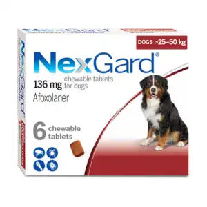 Nexgard Flea & Tick Treatment Flavoured Chew For Dogs (XL) 6 Tabs (25-50kg)