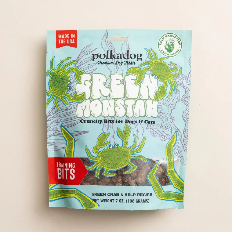 Polkadog Green Monstah Training Bits Crunchy Dog and Cat Treats