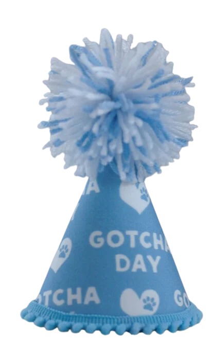 Pup Party Hats Gotcha Day Blue Party Hat XS