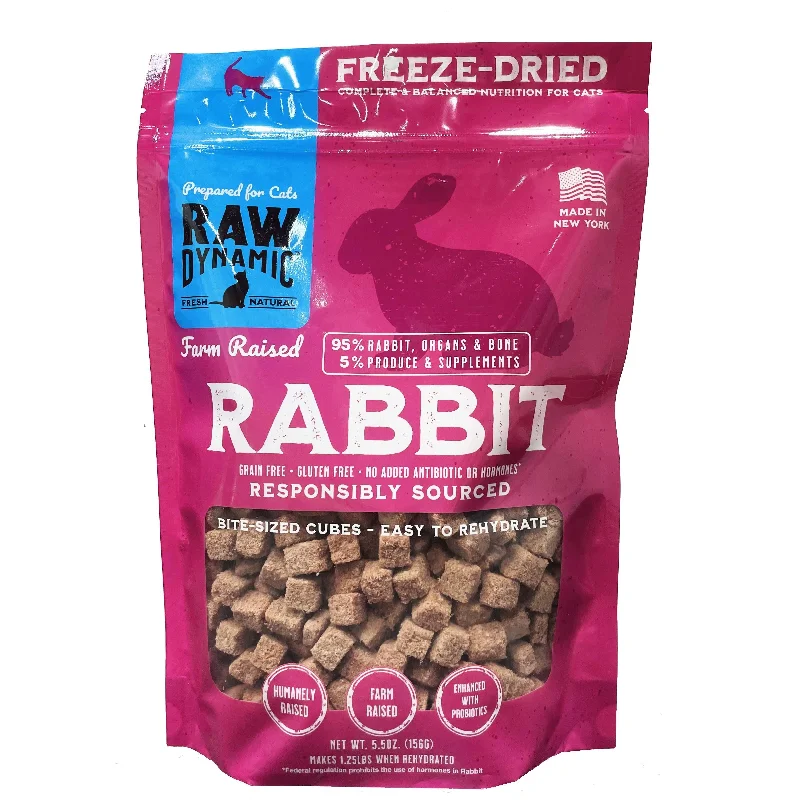 Raw Dynamic Freeze-Dried Farm Raised Rabbit Recipe Cat Food 5.5oz