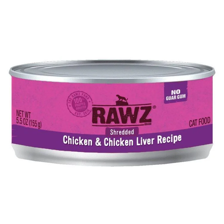 Rawz Cat Can Shredded Chicken & Chicken Liver 155g